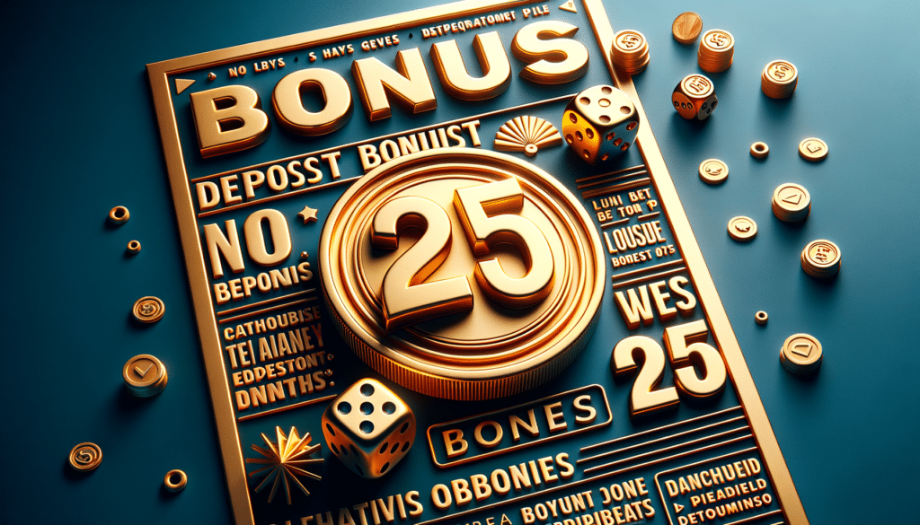 golden book featuring "25$ no deposit bonus codes" on the cover