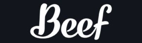 Beef Casino Logo, dark background